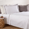 Completo letto in cotone Percalle Mirage bianco | Rohome