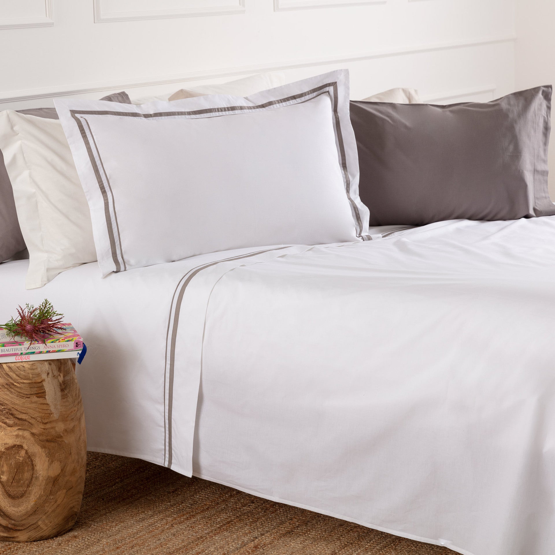 Completo letto in cotone Percalle Mirage biaco | Rohome