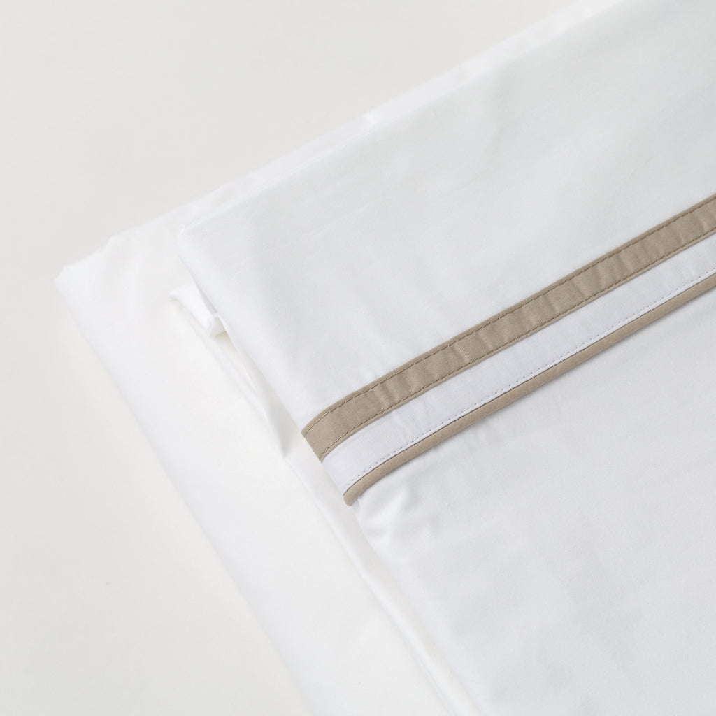 Completo letto in cotone Percalle Mirage bianco | Rohome