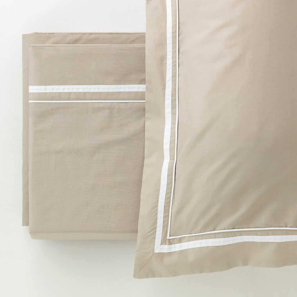 Completo letto in cotone Percalle Mirage tortora | Rohome