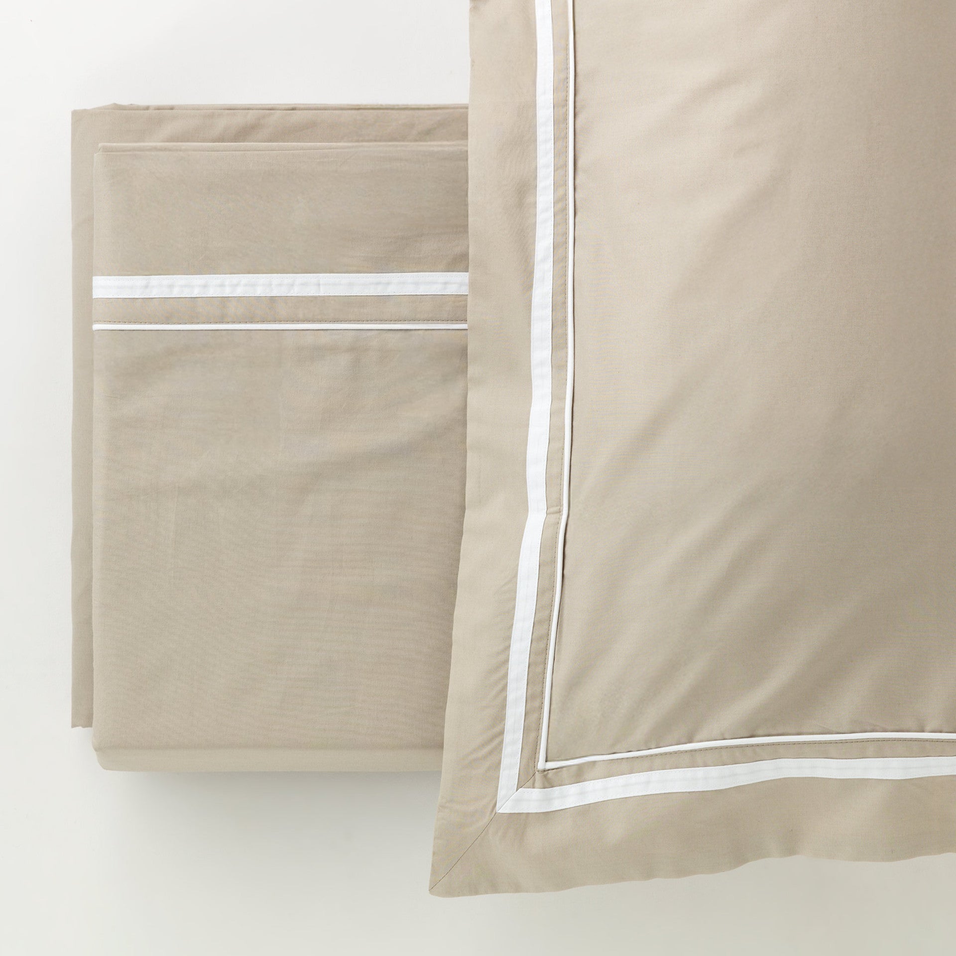 Completo letto in cotone Percalle Mirage tortora | Rohome