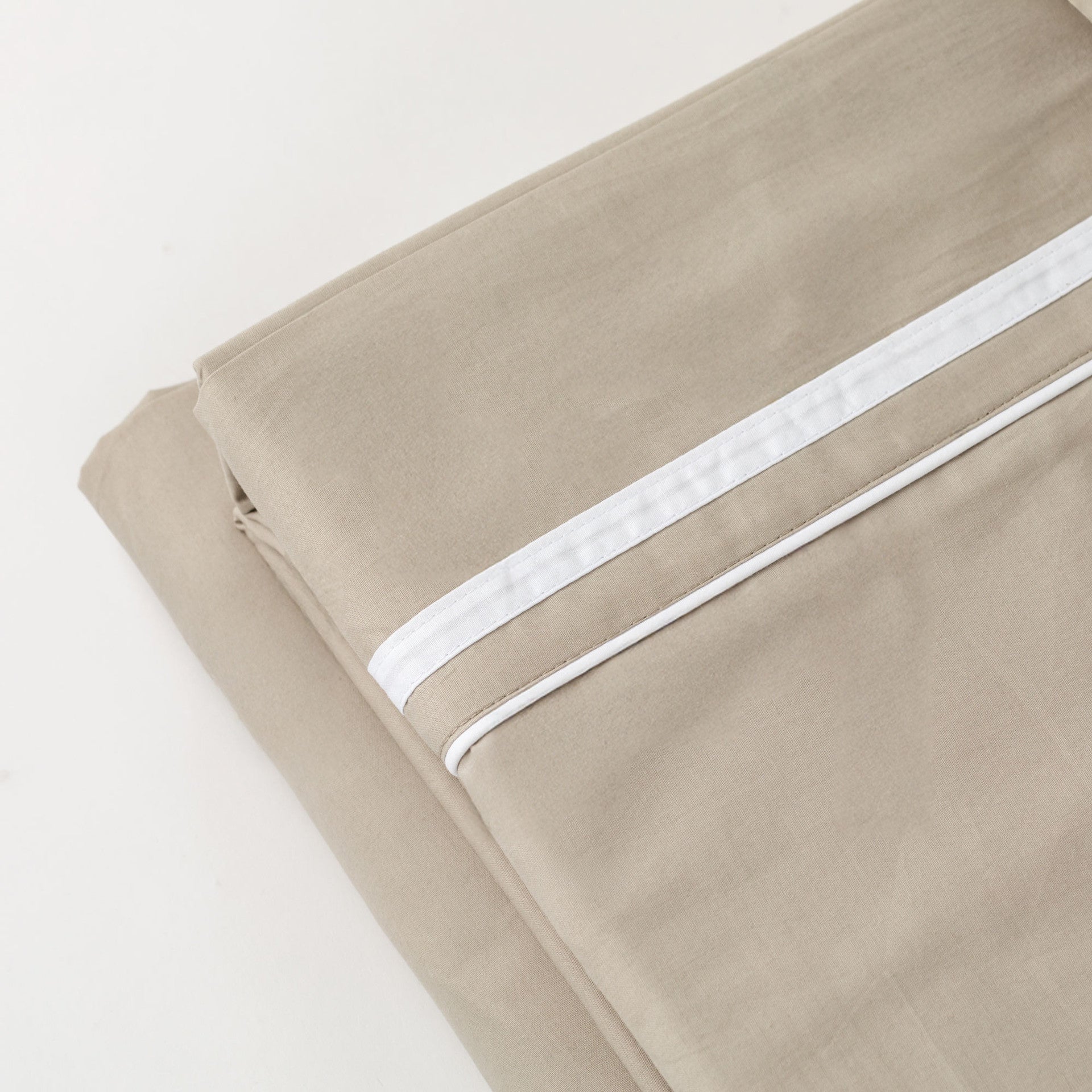 Completo letto in cotone Percalle Mirage tortora | Rohome