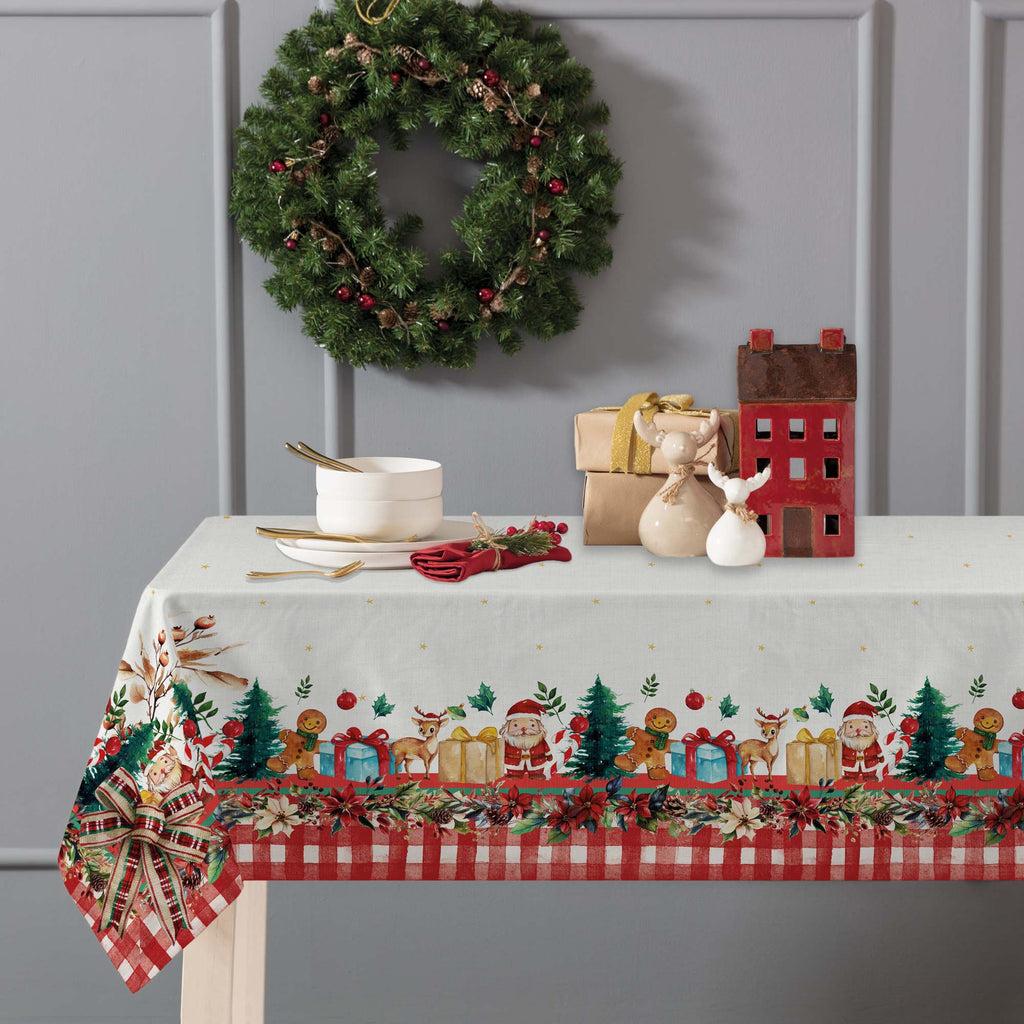 Tovaglia rettangolare Santa Claus natalizia 360cm | Rohome