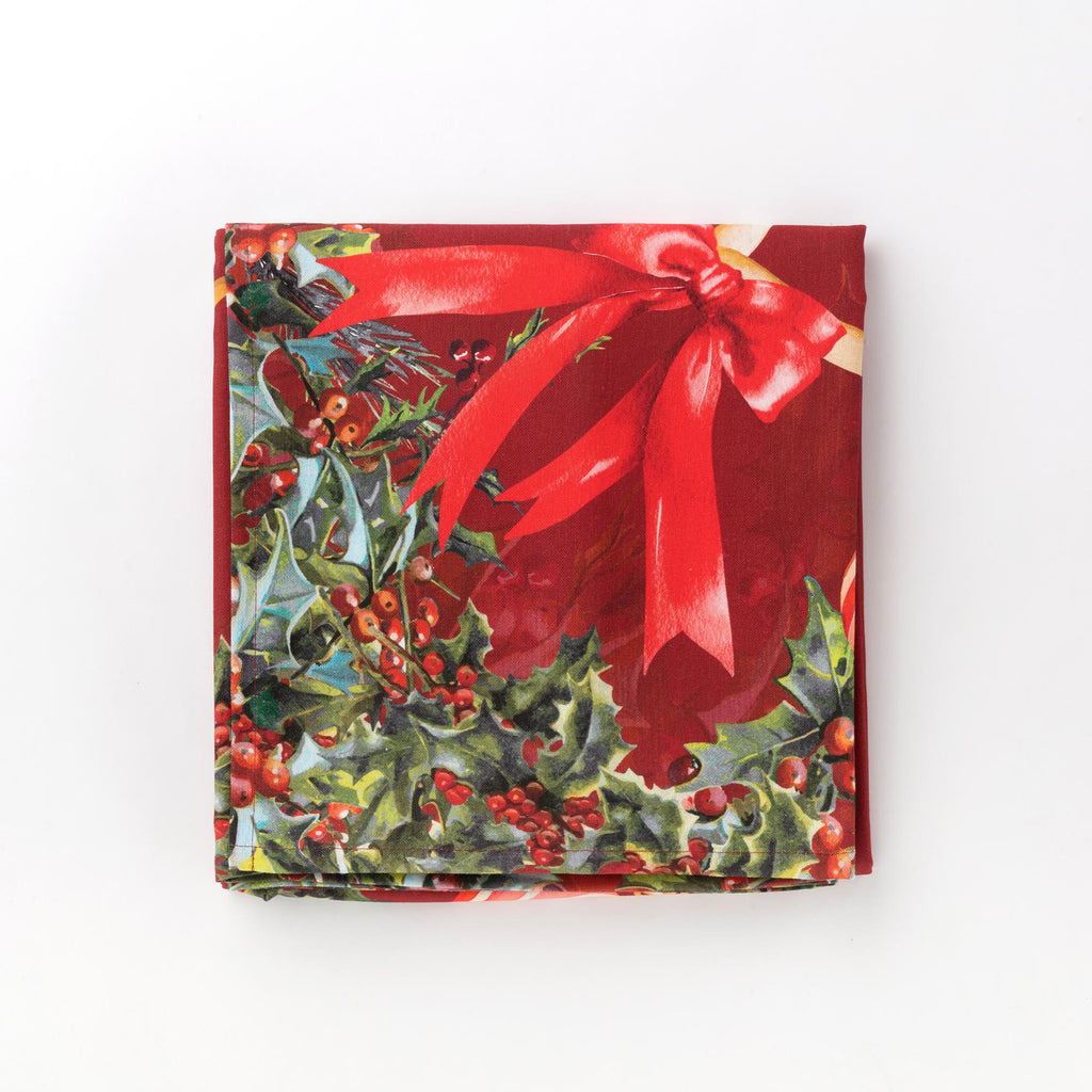 Tovaglia rettangolare flake rossa natalizia 360cm | Rohome