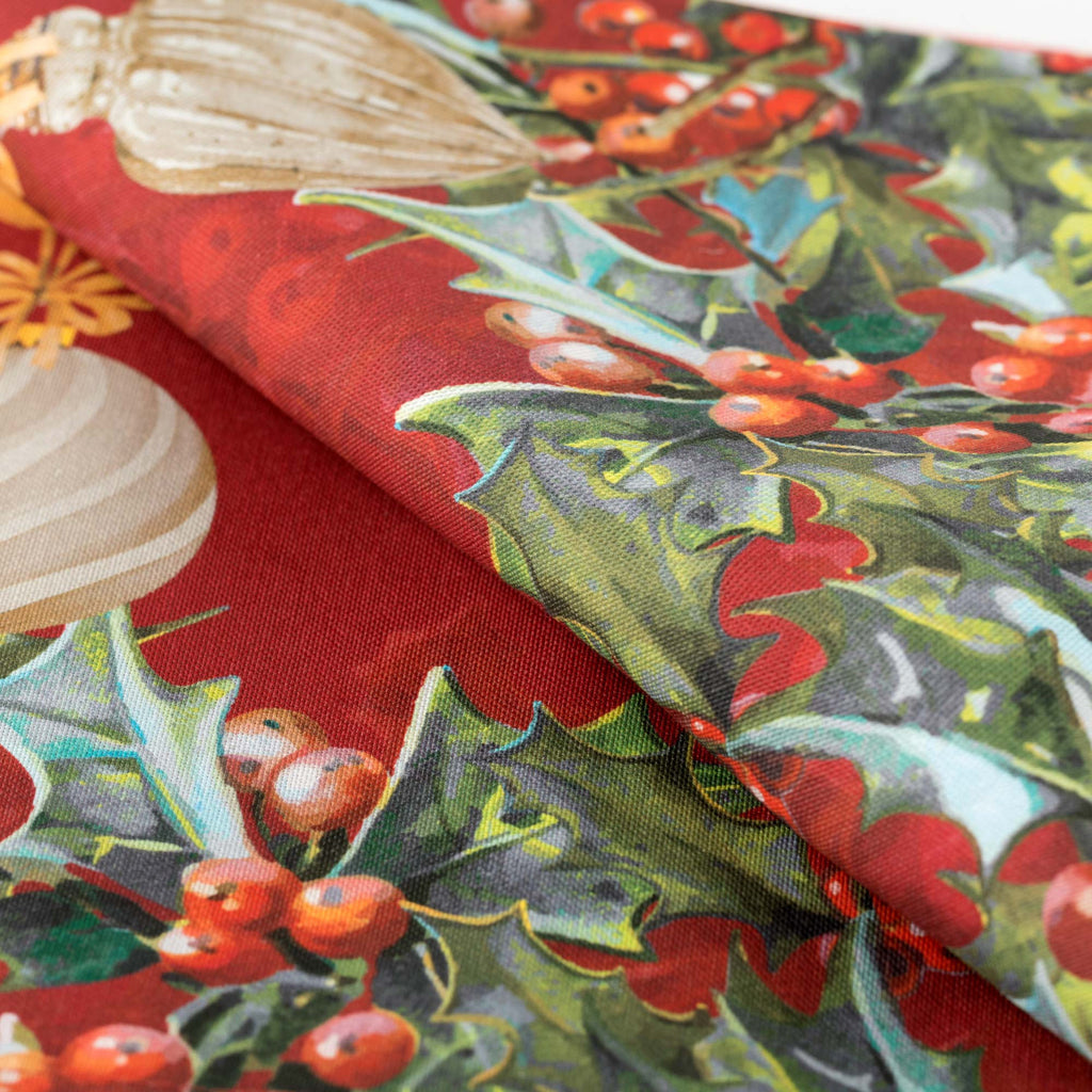 Tovaglia rettangolare flake rossa natalizia 360cm | Rohome