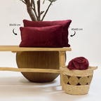 Cuscino arredo in velluto 30x50cm Merlot Rosso | Rohome