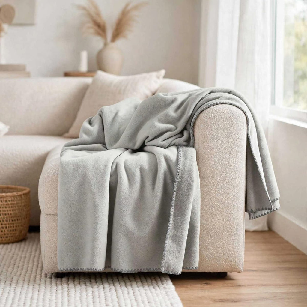 Plaid in cashmere colore verde double face | Rohome