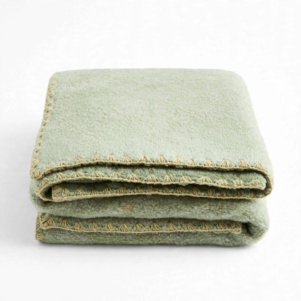 Plaid in cashmere colore verde double face | Rohome