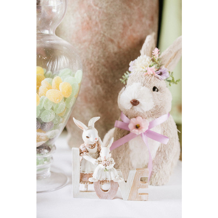 Decorazione pasqua coniglio con scritta love in resina | rohome
