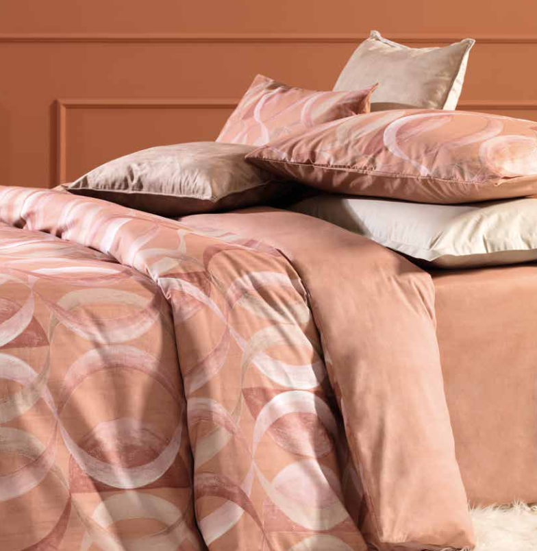 Parure copripiumino Robert in cotone Cipria | Rohome