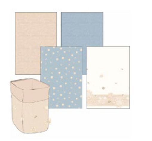 Set 4 strofinacci Thun con cestino linea Elegance | Rohome