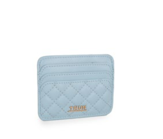 Porta carte di credito Thun in ecopelle azzurro | Rohome