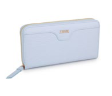 Portafoglio Thun in ecopelle donna azzurro con zip around | Rohome