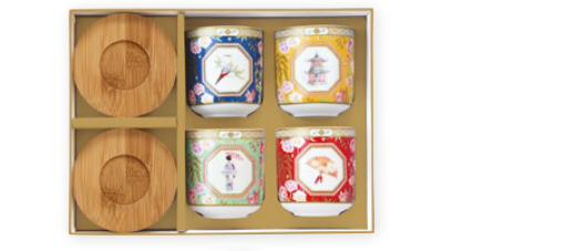 Set 4 Bicchierini Espresso 110ml con piattino Jado | Rohome