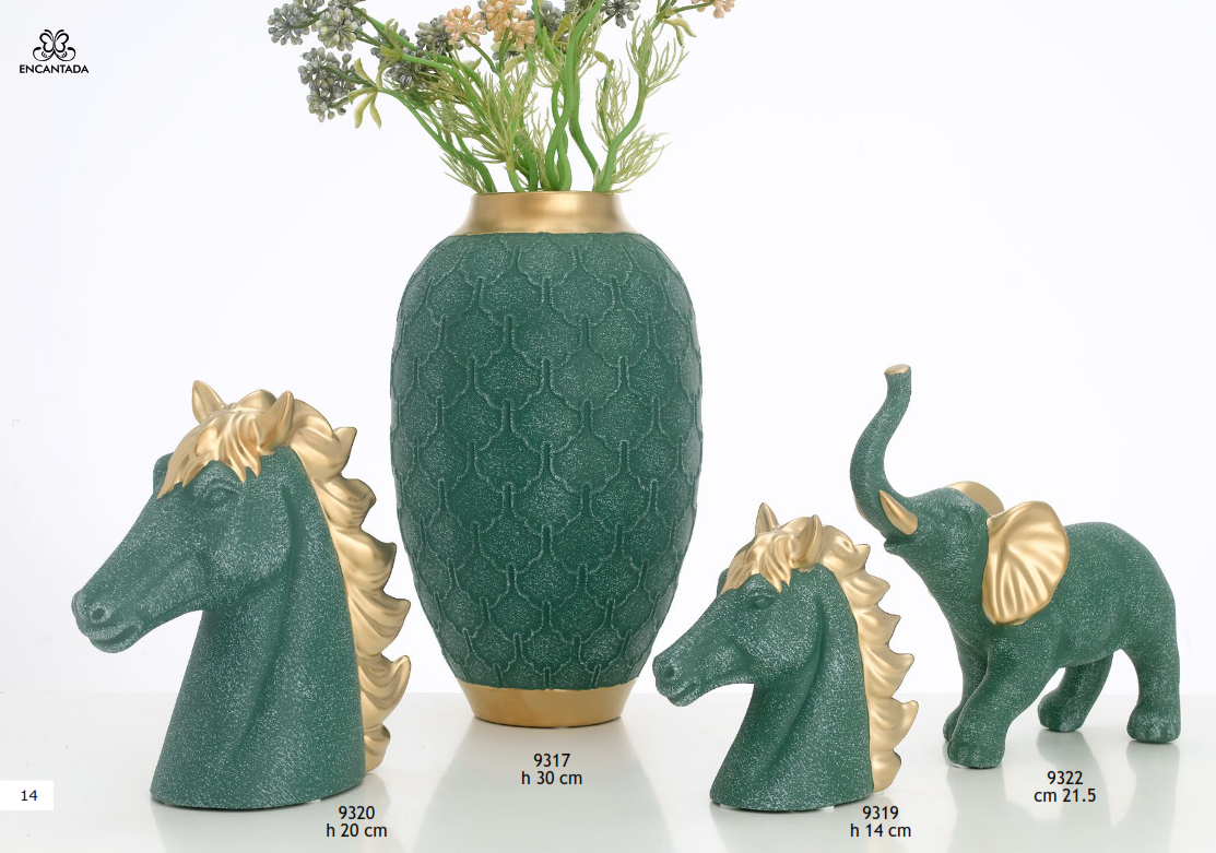 Vaso bomobato verde in ceramica h. 30cm | Rohome