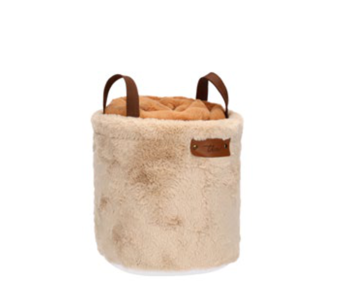 Thun - Cesto con plaid colore caramello | Rohome