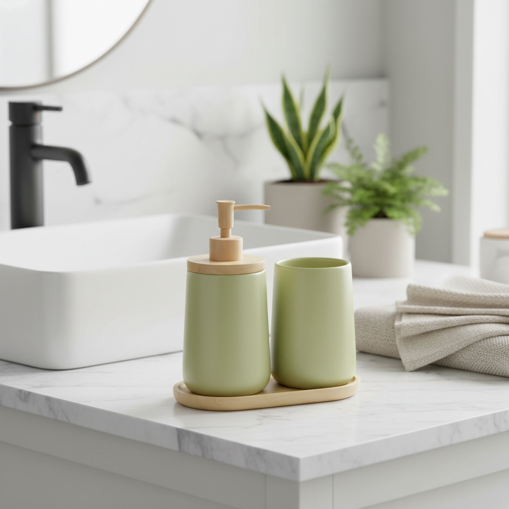 Thun - Set bagno country bloom verde | Rohome