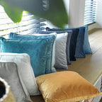 Cuscino arredo in velluto 45x45cm Verde petrolio | Rohome