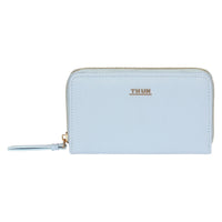 Portafoglio Thun in ecopelle donna azzurro con zip around piccolo | Rohome