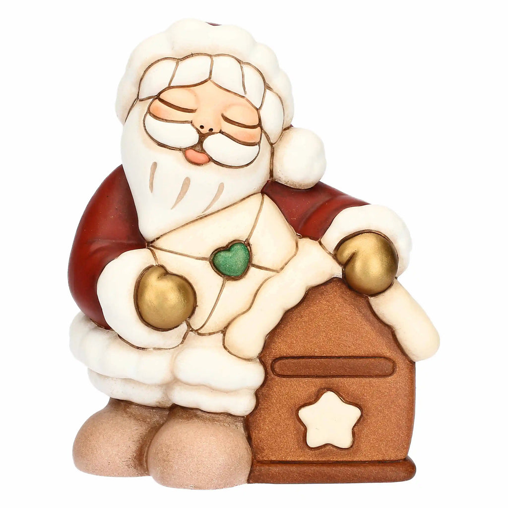 Thun - Babbo Natale con cassetta delle lettere in ceramica, medio | Rohome