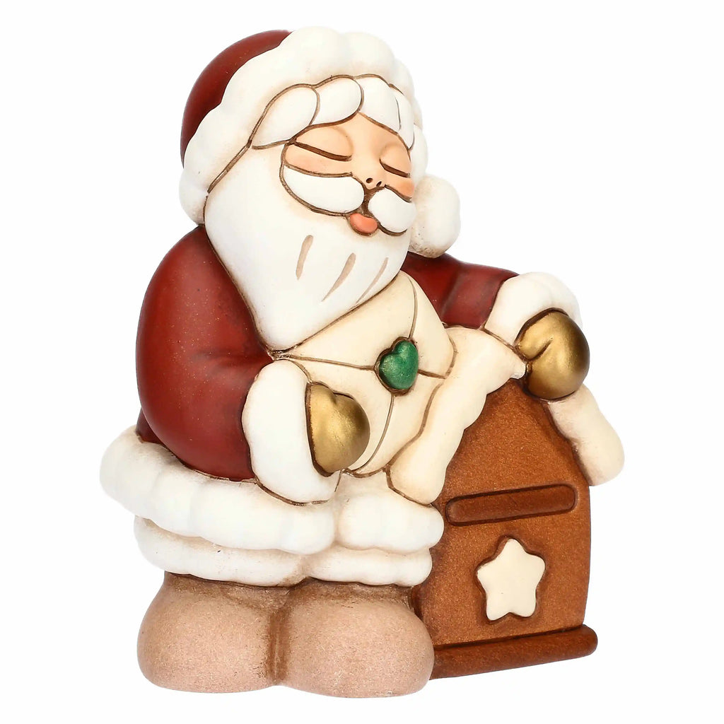 Thun - Babbo Natale con cassetta delle lettere in ceramica, medio | Rohome