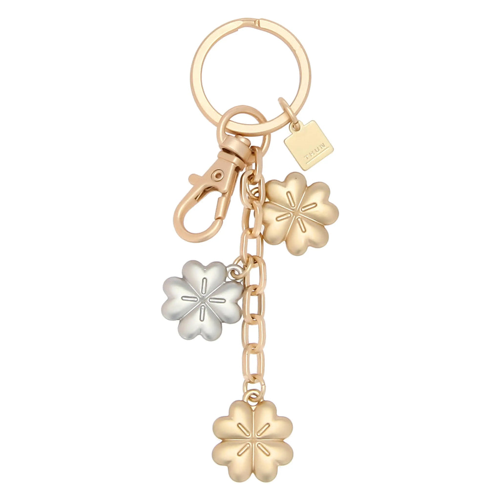 Thun - Portachiavi in metallo 3 charms quadrifoglio | Rohome