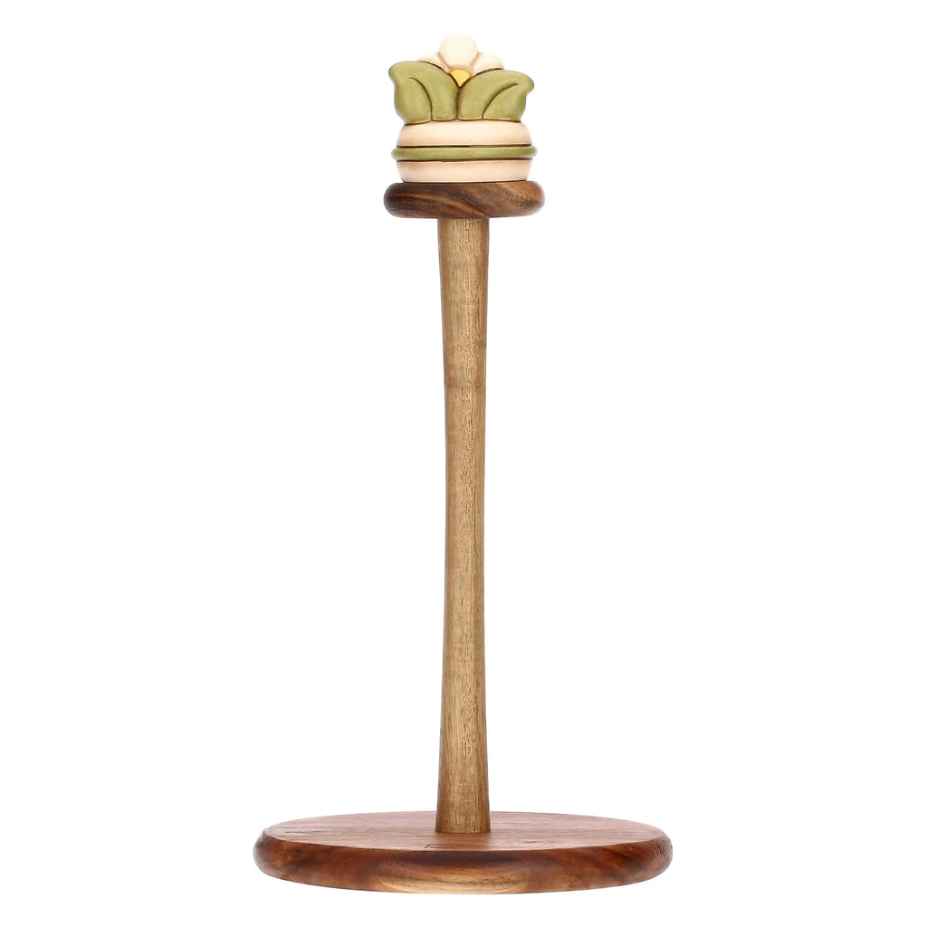 Thun - portarotolo in legno e ceramica country bloom | rohome