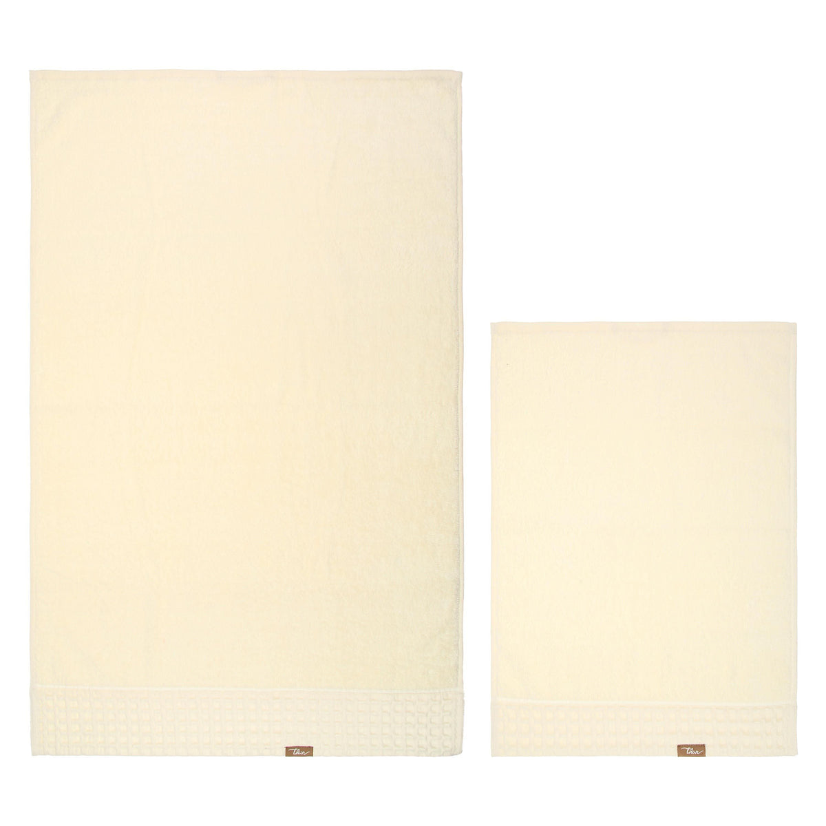 Thun - Set 2 Asciugamani crema in cotone | Rohome