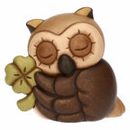 Thun- Gufo Lucky con quadrifoglio in ceramica piccolo | rohome
