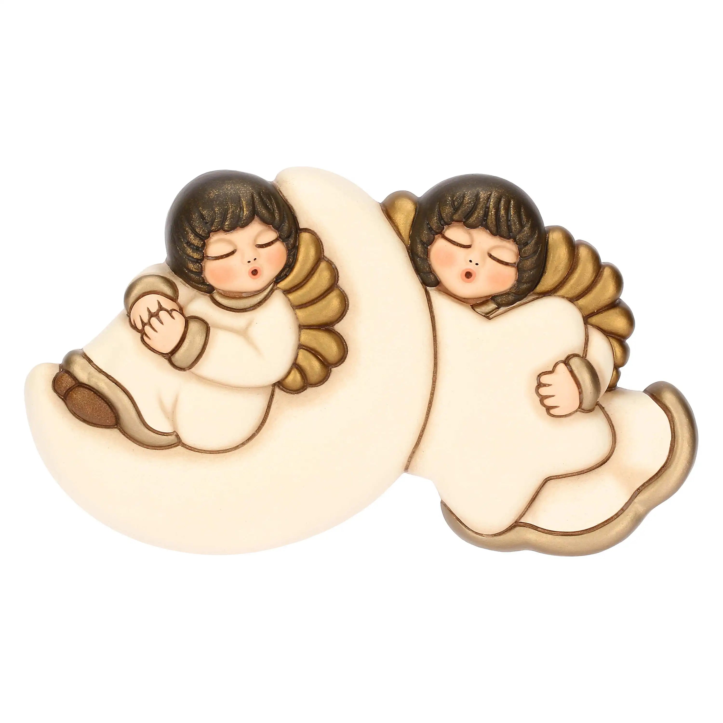 Thun - Coppia angeli da parete con luna e stella in ceramica| Rohome