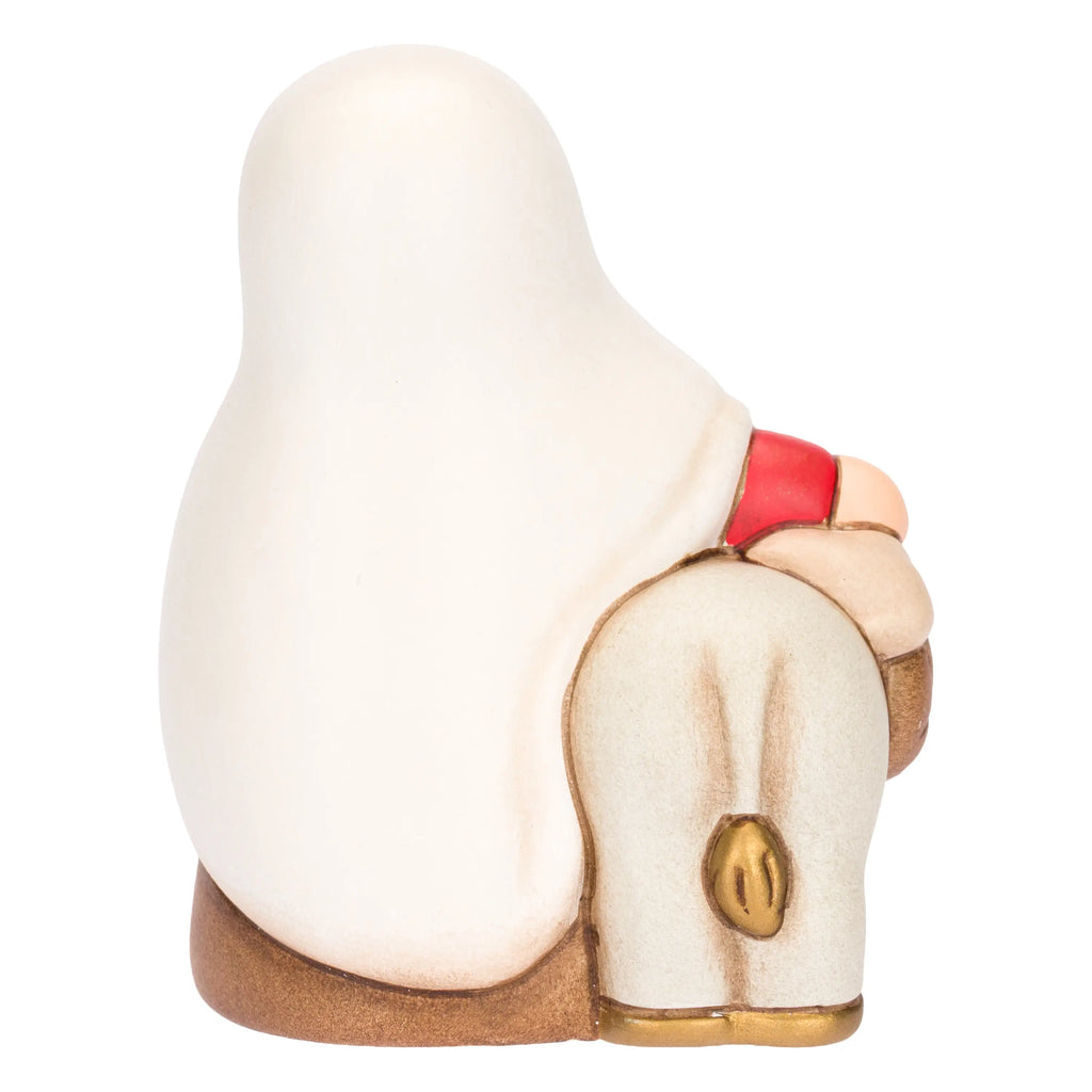 Thun- Nonna con asino in ceramica Presepe Classico rosso| rohome