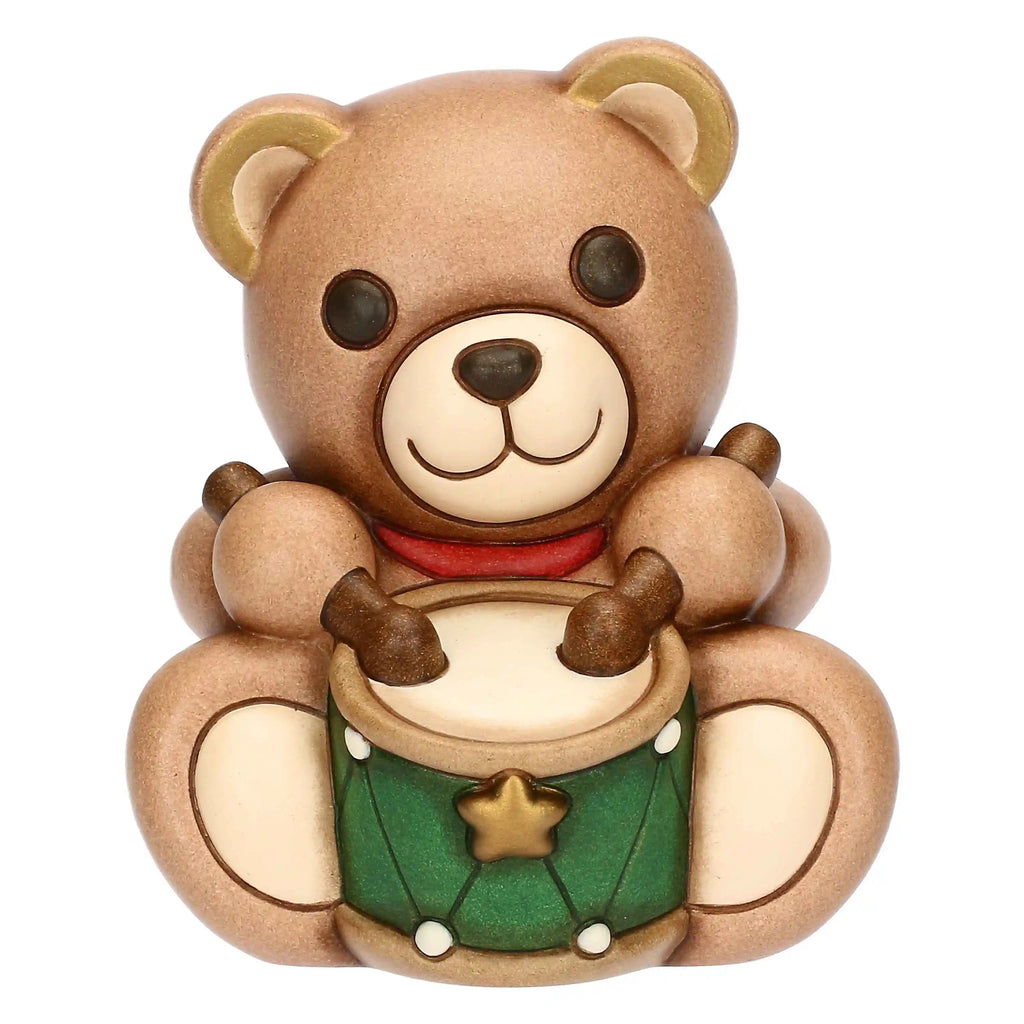 Thun - Teddy Natale con tamburo in ceramica medio | Rohome