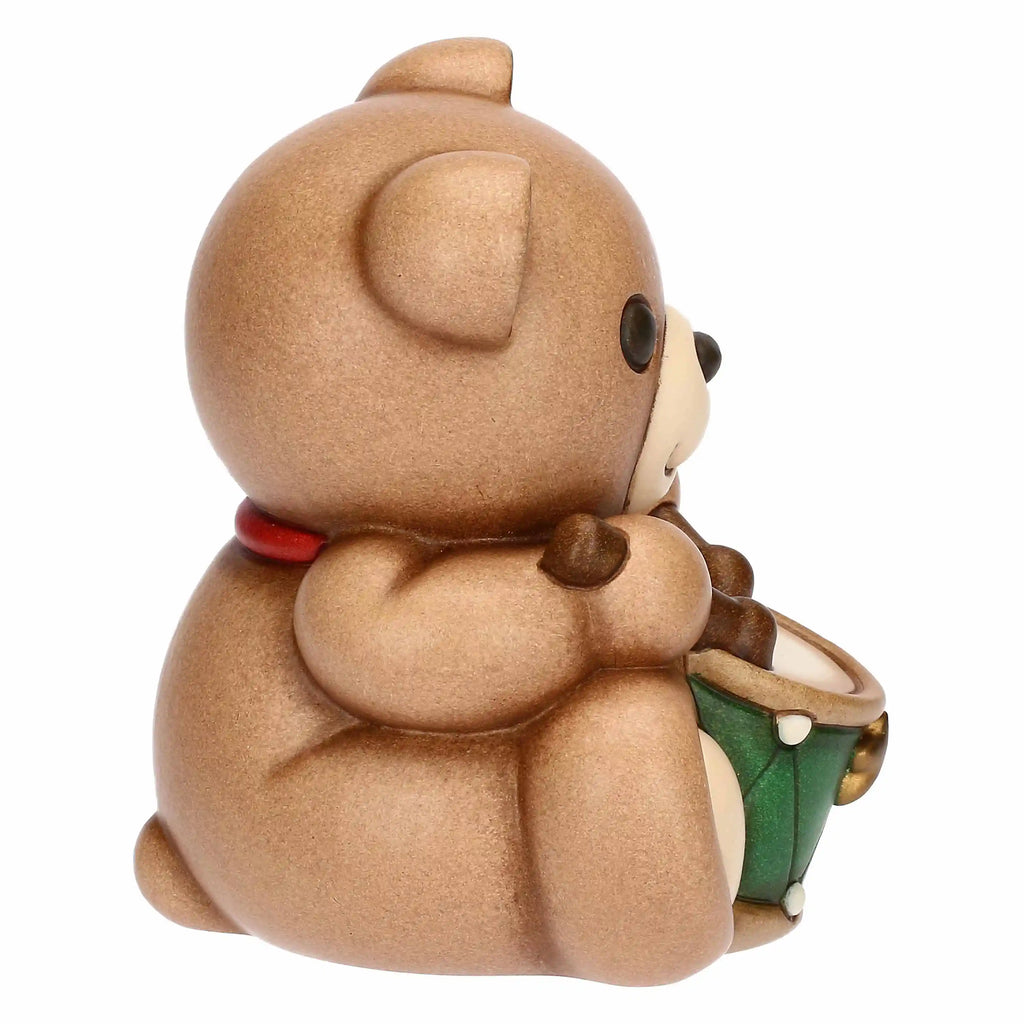 Thun - Teddy Natale con tamburo in ceramica medio | Rohome