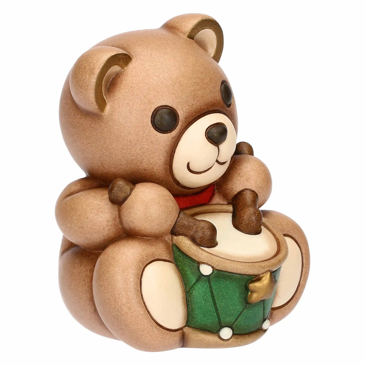 Thun - Teddy Natale con tamburo in ceramica medio | Rohome