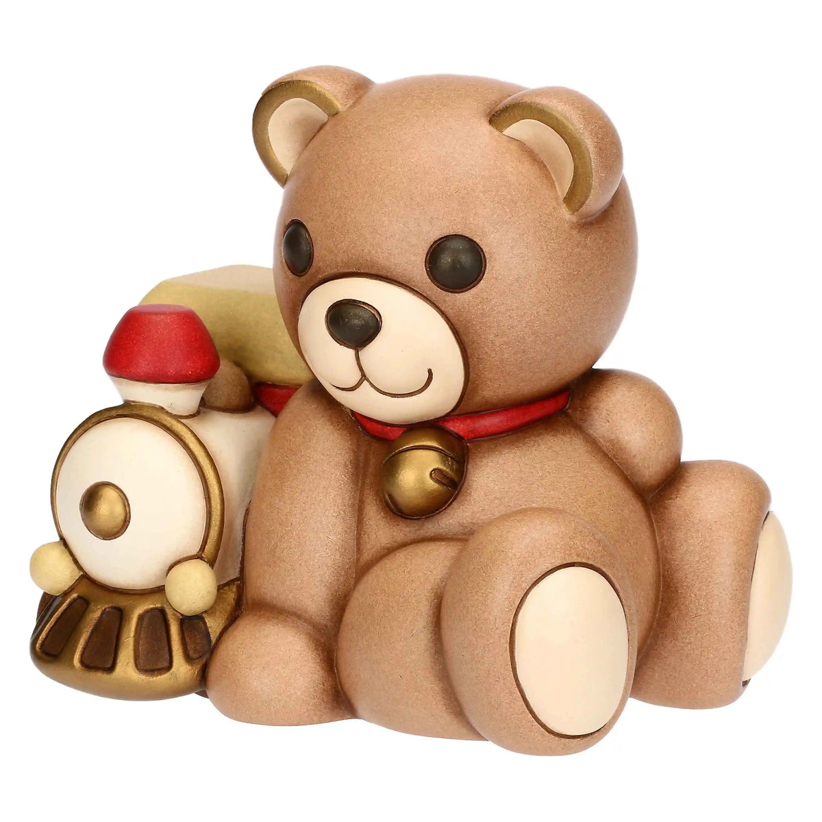 Thun - Teddy Natale con trenino in ceramica grande | Rohome