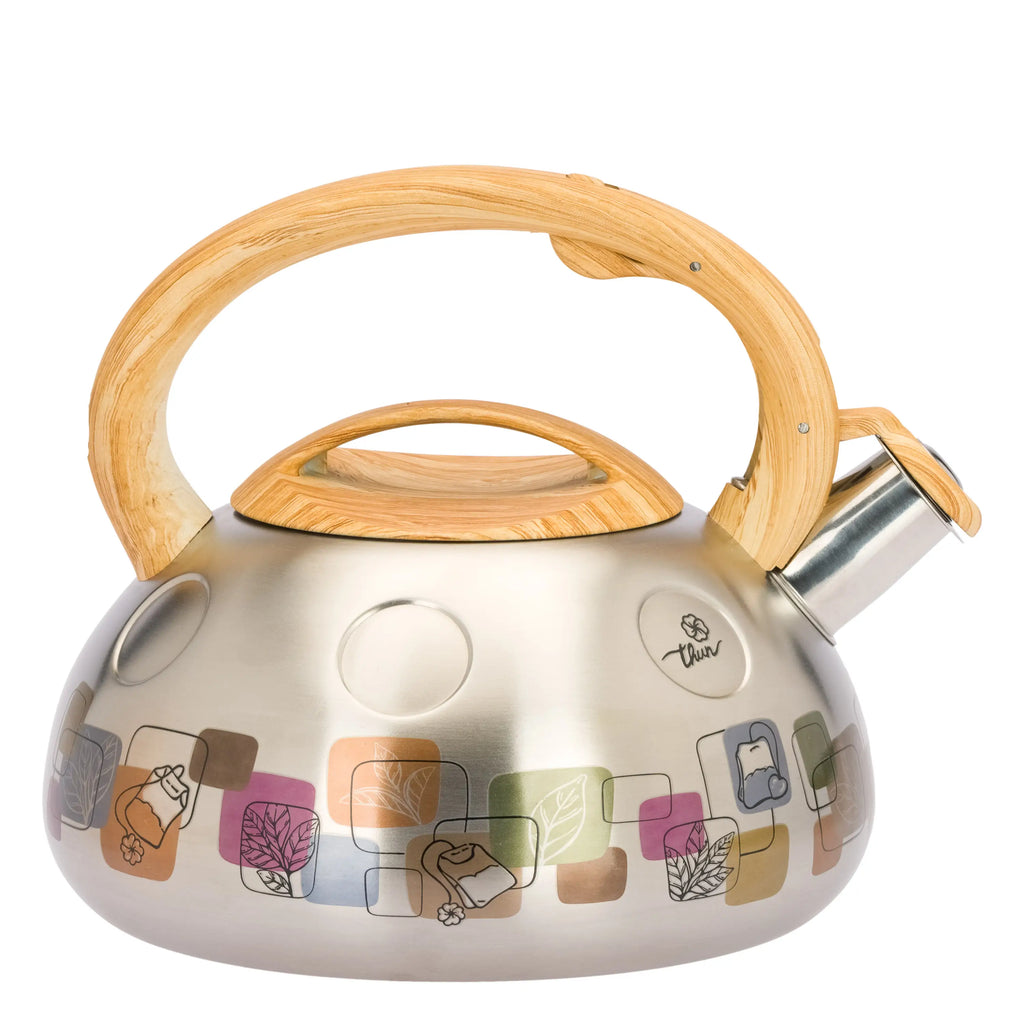 Thun - Bollitore in acciaio con manico effetto bamboo | Rohome