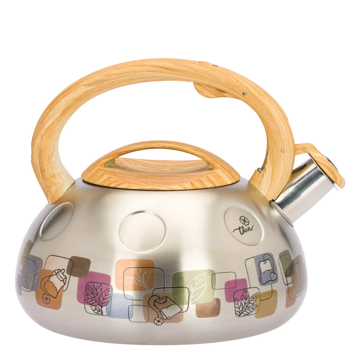 Thun - Bollitore in acciaio con manico effetto bamboo | Rohome