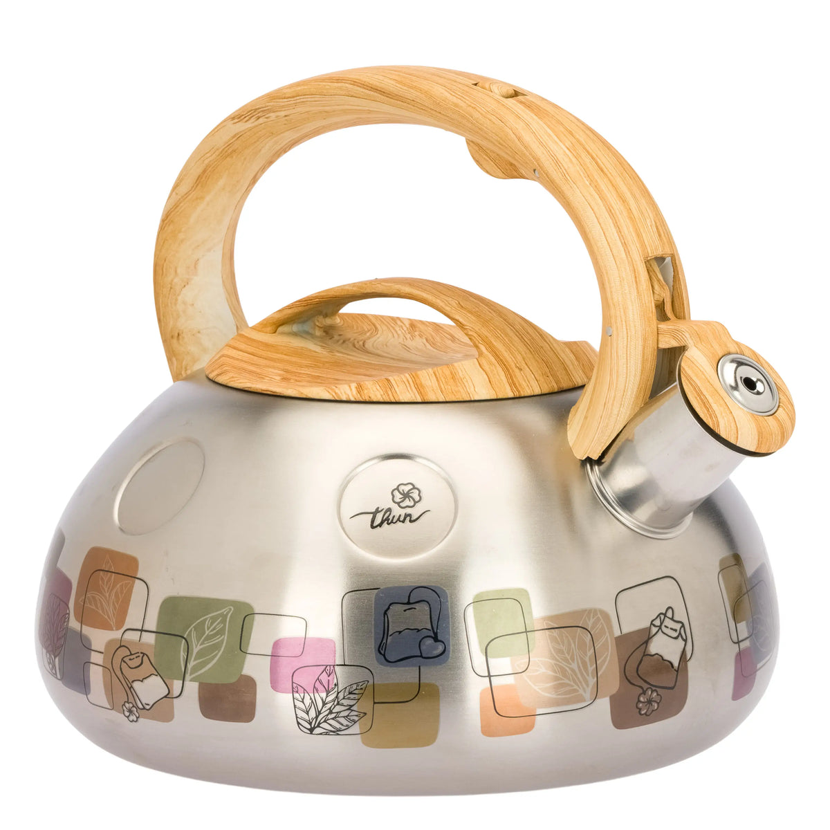 Thun - Bollitore in acciaio con manico effetto bamboo | Rohome
