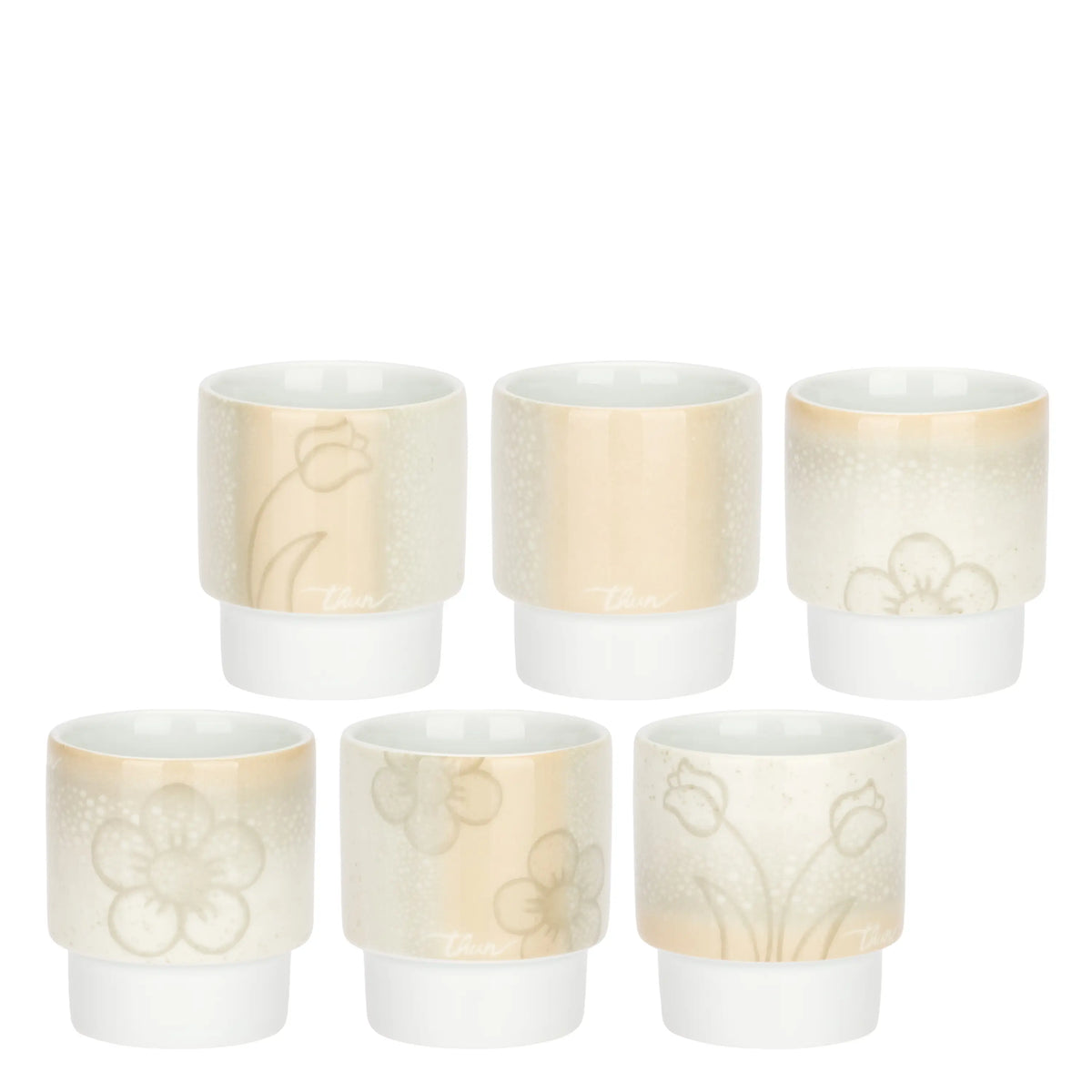 Thun - Set 6 caffeini in porcellana Pure Elegance | Rohome