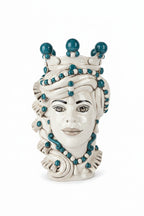 Verus - Testa di moro mediterraneo Lady ottanio e bianco h.35 | rohome