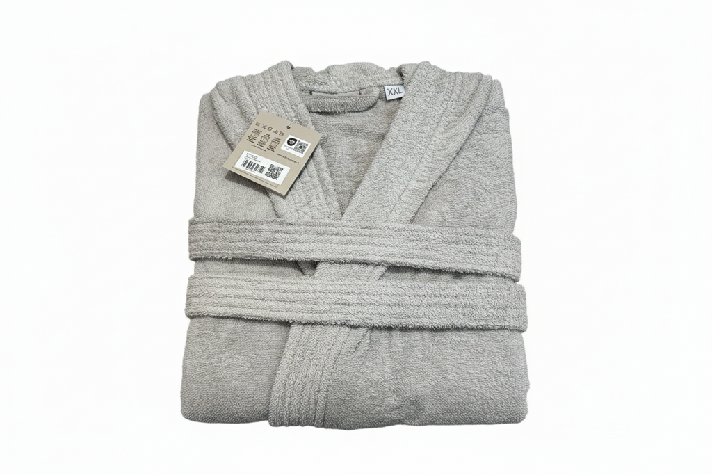 Accappatoio in spugna grigio perla in box taglia xxl | Rohome