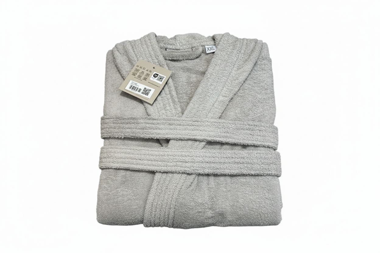 Accappatoio in spugna grigio perla in box taglia xxl | Rohome