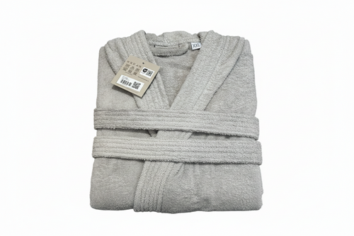 Accappatoio in spugna grigio perla in box taglia xxl | Rohome