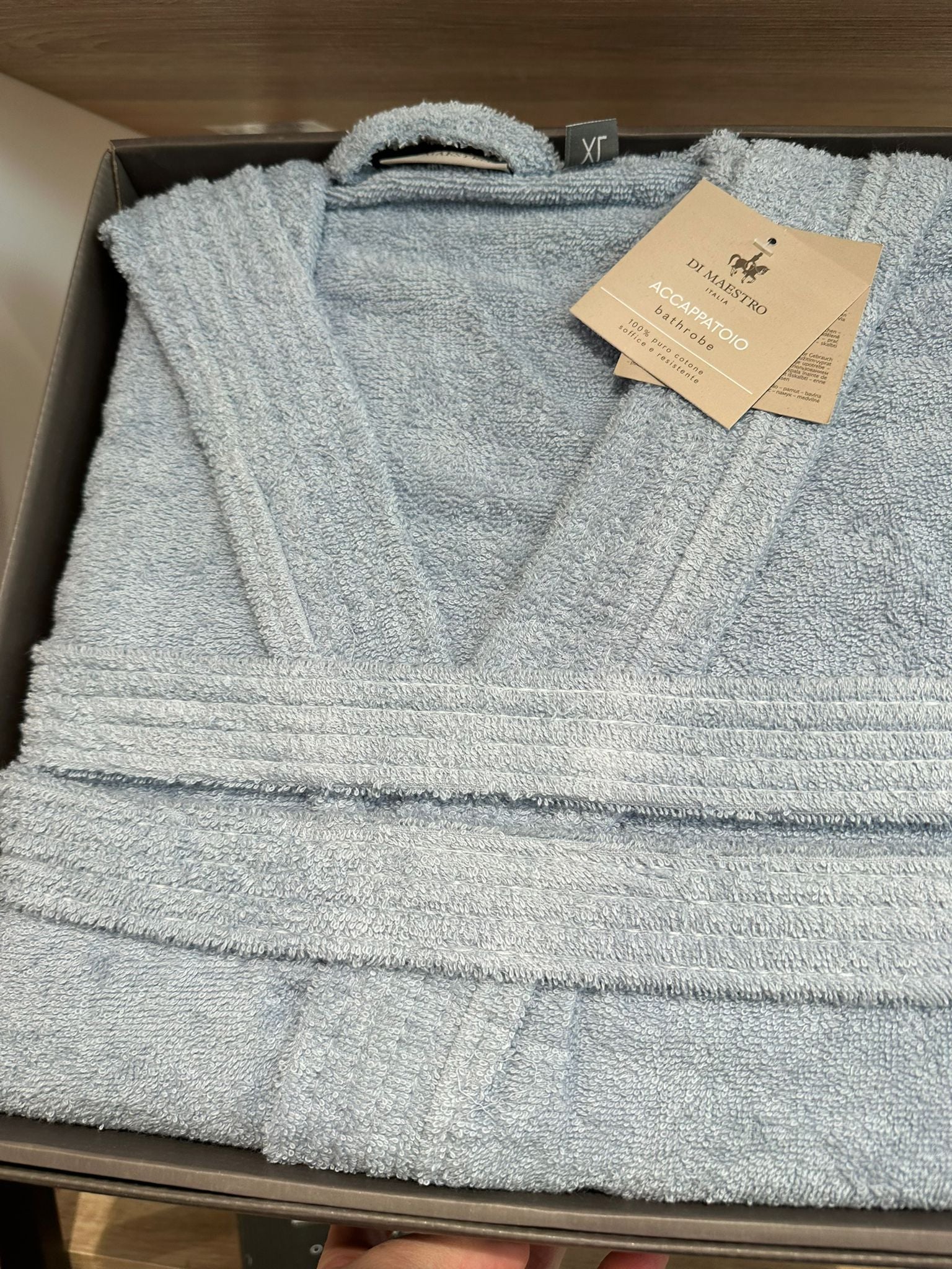 Accappatoio in spugna azzurro in box taglia xl | Rohome