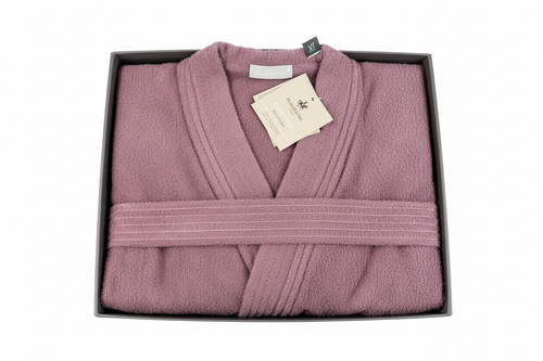 Accappatoio in spugna malva in box taglia l | Rohome