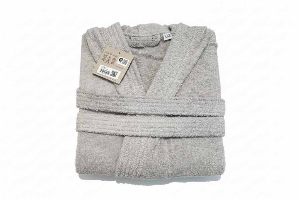 Accappatoio in spugna grigio perla in box taglia xl | Rohome