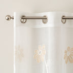 Tenda Margot ricamata con fiori tortora H. 280cm | rohome