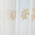 Tenda Margot ricamata con fiori tortora H. 280cm | rohome