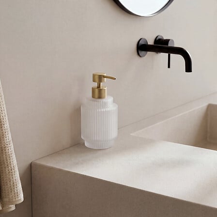 Set 4 accessori bagno trasparente vetro opaco