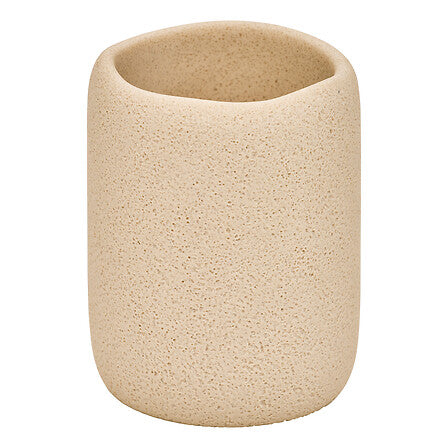 Porta spazzolini  colore beige effetto pietra  | Rohome